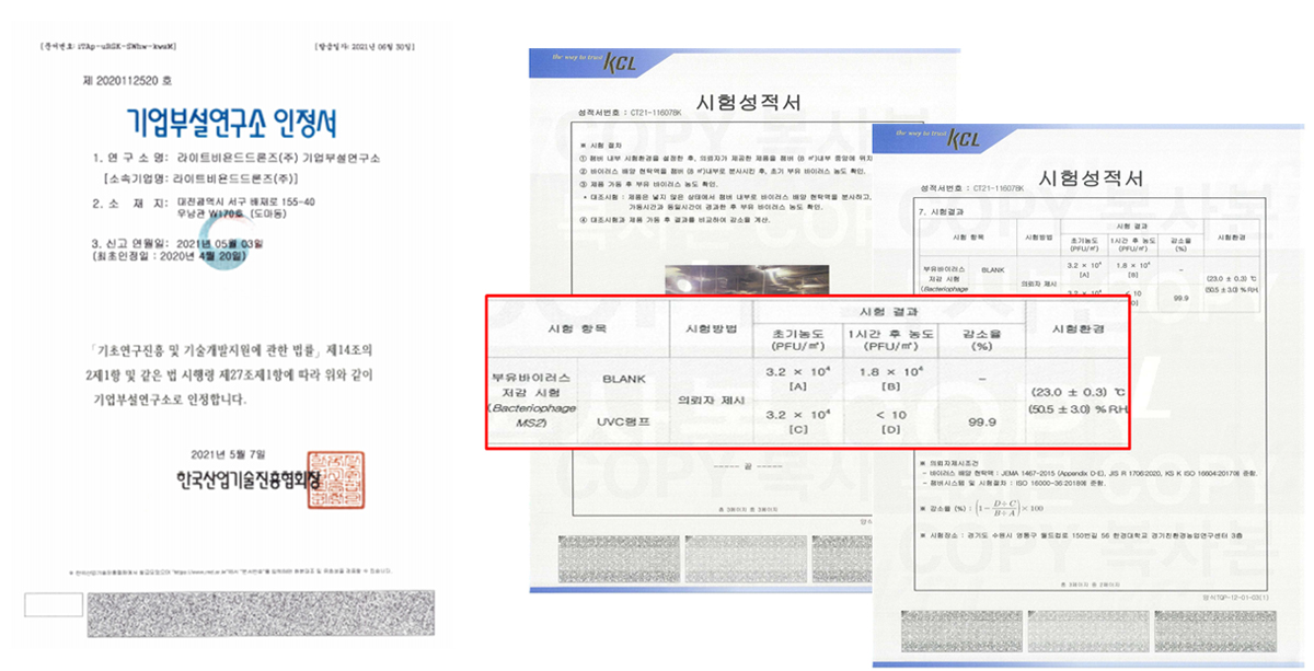 Reduction test for airborne virus